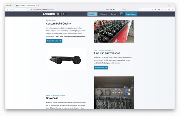 Screenshot van de homepage