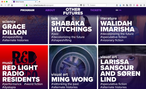 Screenshot van de website