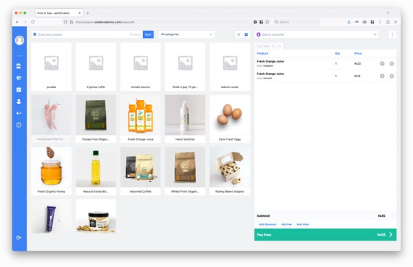 Screenshot van de module